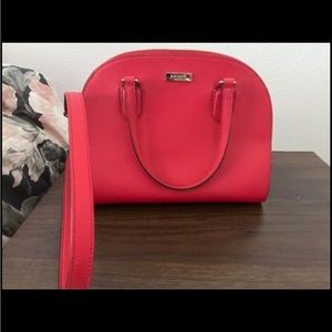 Medium size Kate Spade red leather purse with large matching red wallet